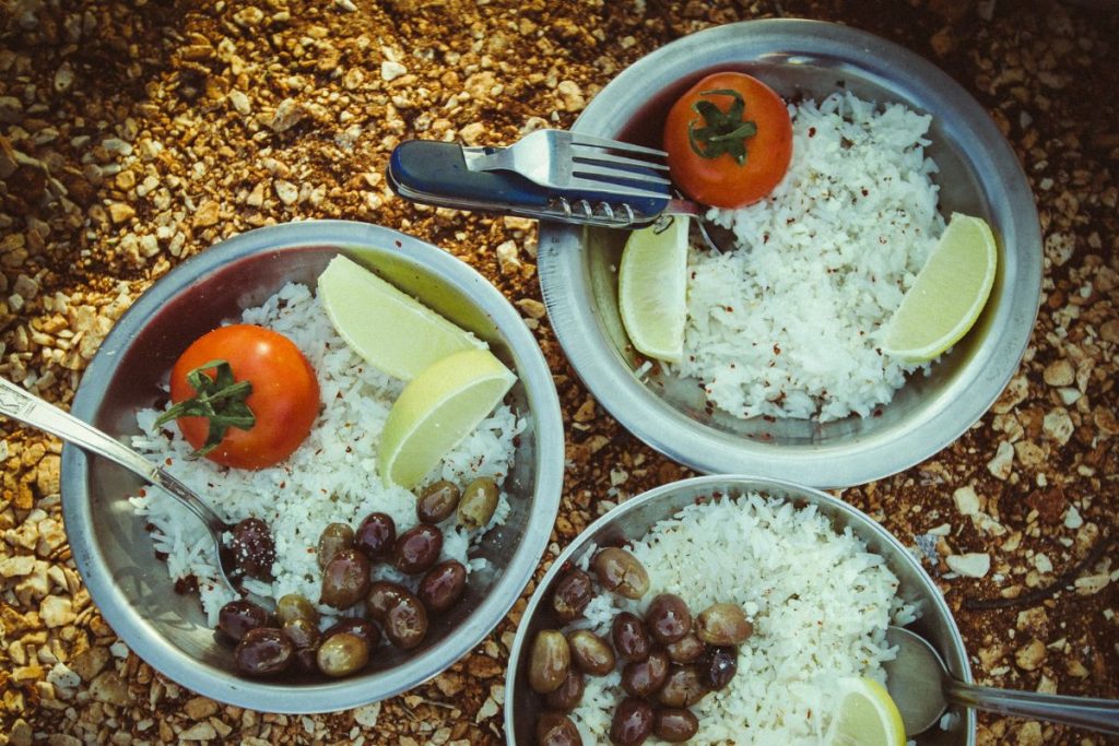 repas fait durant un trek