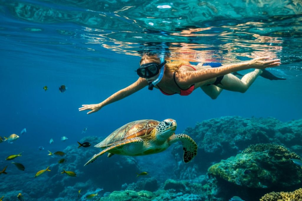 snorkeling avec les tortues à la réunion