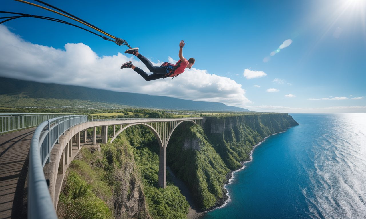 découvrez le frisson du saut à l’élastique avec air jump réunion depuis le viaduc de saint-leu ! vivez une expérience unique et pleine d’adrénaline au cœur de la réunion. réservez votre saut sécurisé et inoubliable dès maintenant.