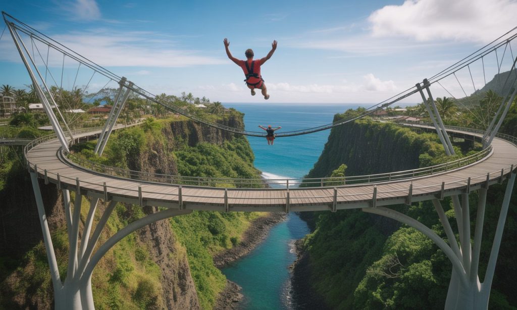 découvrez le frisson du saut à l’élastique avec air jump réunion sur le viaduc de saint-leu. profitez d’une expérience unique et inoubliable en toute sécurité au cœur de la réunion. réservez votre aventure extrême dès maintenant !