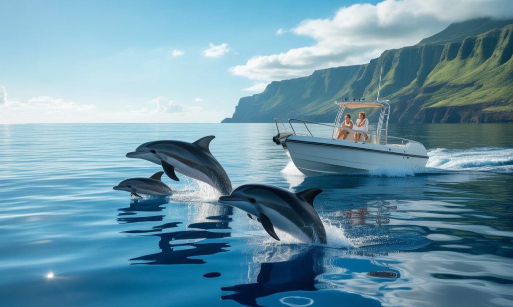 embarquez avec cap evasion 974 pour vivre des excursions en bateau inoubliables à la réunion : observation des dauphins, rencontres avec la faune marine et paysages d’exception au large de l’île. réservez votre aventure maritime dès maintenant !