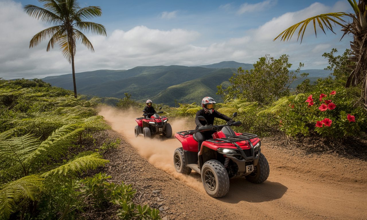 découvrez les quads de la plaine st paul, spécialistes des randonnées quad à saint-paul, réunion. partez à l’aventure et explorez des paysages exceptionnels lors de circuits adaptés à tous niveaux !