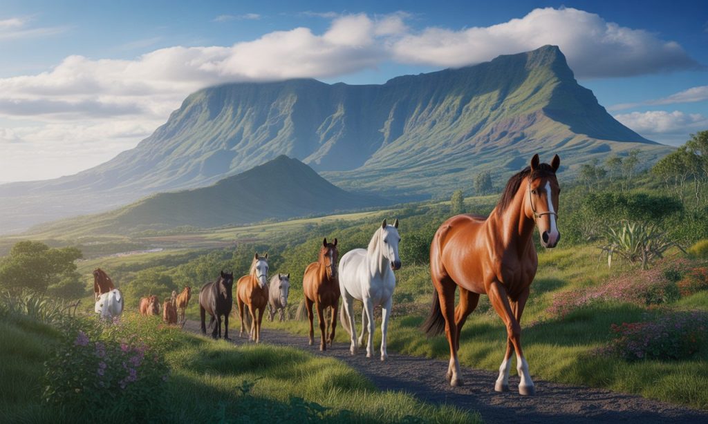 explorez les paysages grandioses du maïdo à la réunion à cheval ! partez en randonnée équestre avec les chevaux du maido et vivez une aventure inoubliable en pleine nature, encadrée par des guides passionnés.