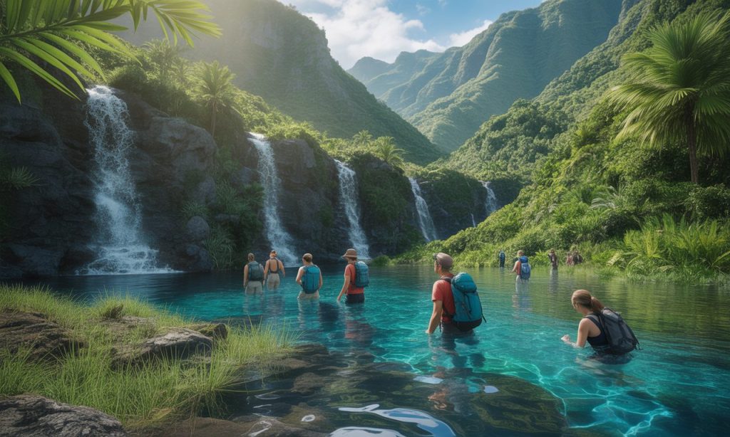 découvrez la rando aqua à la réunion : des randonnées aquatiques uniques pour explorer les rivières, cascades et paysages naturels de l'île en toute sécurité. aventure, sensations et plaisir garantis !