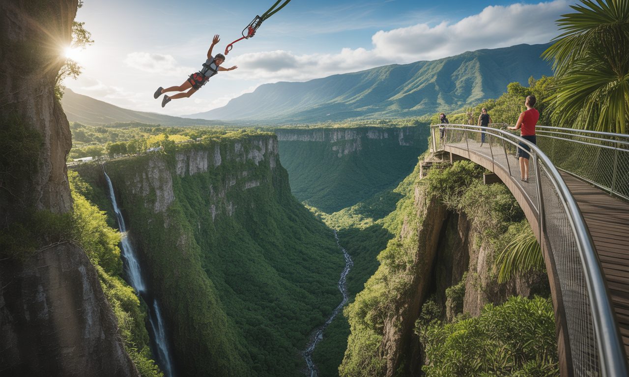vivez des sensations fortes à la réunion avec verti'kal jump ! essayez le saut à l’élastique ou le skywalk, admirez des paysages spectaculaires et profitez d'une expérience inoubliable en toute sécurité.