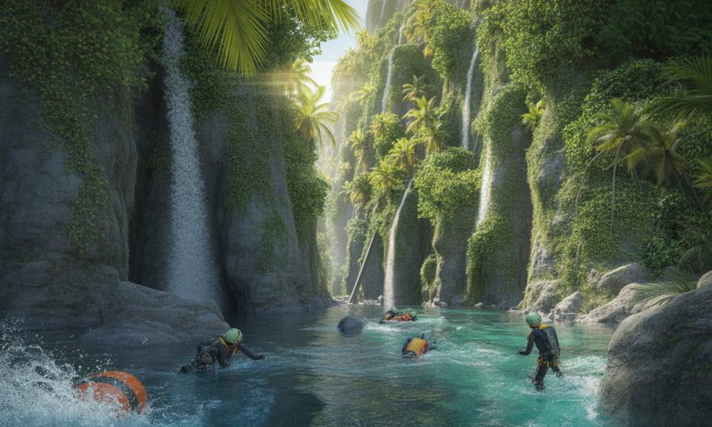 découvrez l’aventure unique du canyoning sur la rivière langevin à la réunion avec canyon arrangé. expériences inoubliables, paysages époustouflants, sécurité et encadrement professionnel garantis !