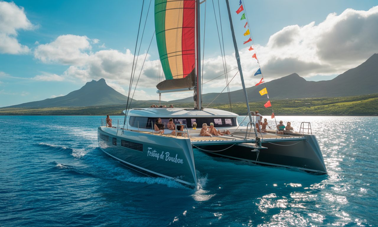 embarquez avec festiyacht de bourbon pour des balades inoubliables en catamaran à la réunion. profitez de moments uniques en mer, entre convivialité, découverte et paysages d’exception !