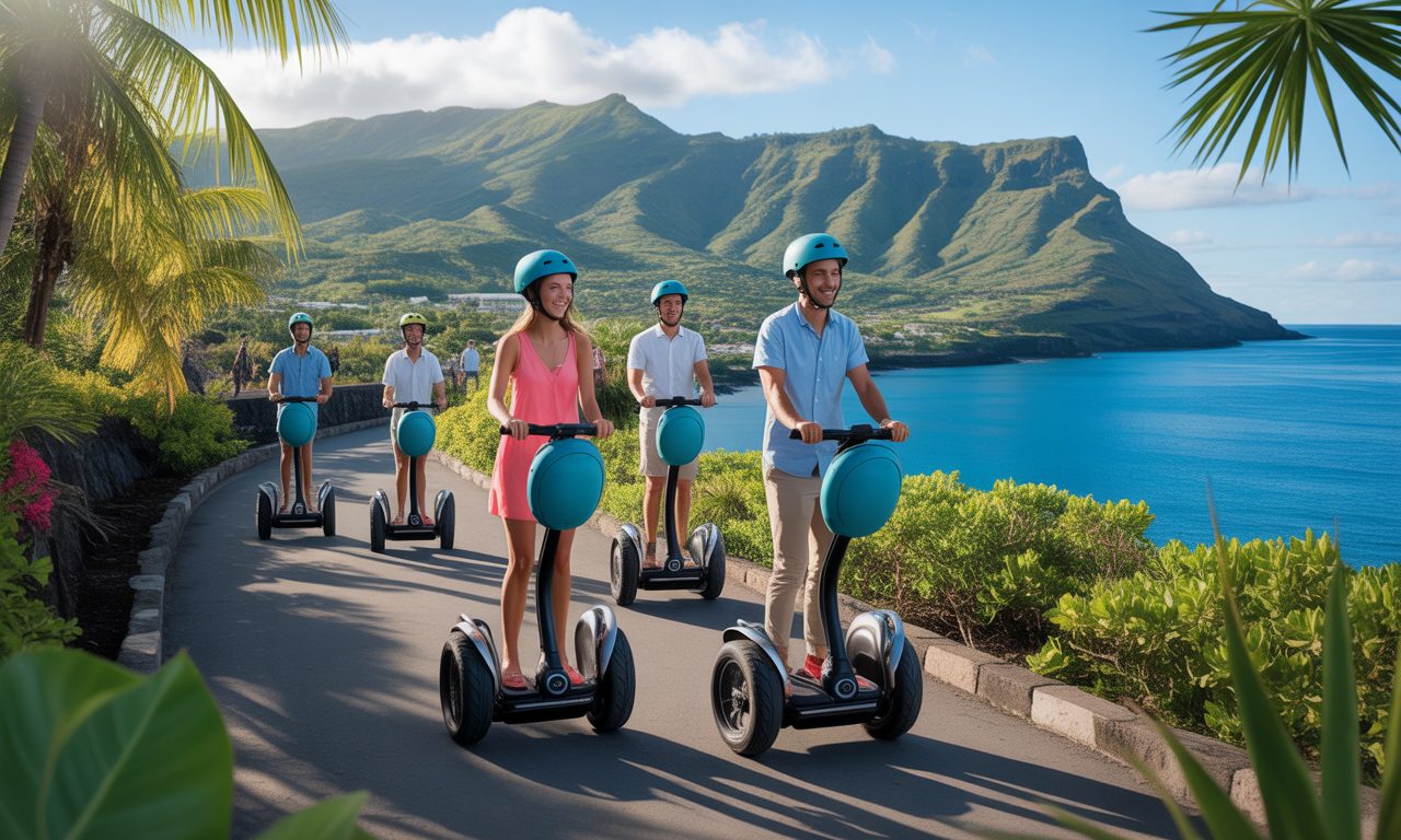 découvrez la réunion autrement avec mobilboard : balades en segway accompagnées, accessibles à tous. explorez les paysages uniques de l'île en toute sécurité et vivez une expérience ludique et écologique au cœur de la réunion.